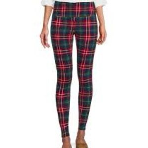 Intro Tartan Plaid Leggings NWT Red Green Size M